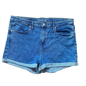 Wild Fable High-Rise Denim Shorts Medium Wash W/ cuff 18/34R